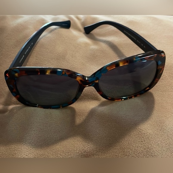 Coach 2x Posh Party Host Pick EUC Sunglasses Teal Confetti HC8159F - Picture 8 of 13